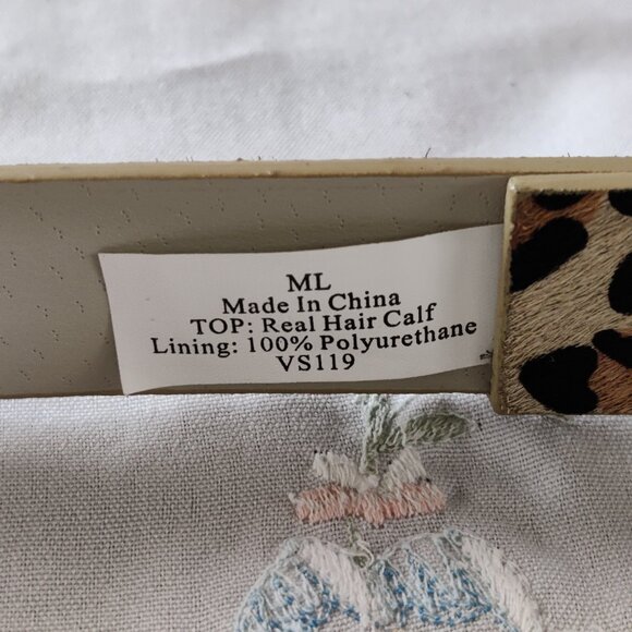 Leopard Print Genuine Calf Hair Belt *Self Adjustable Length* - Picture 4 of 8